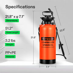 VIVOSUN 2-Gallon Pump Pressure Sprayer adjustable nozzle close-up