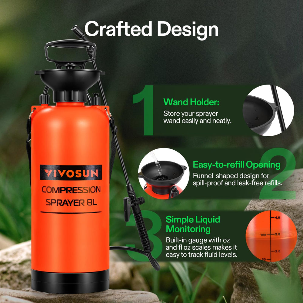 VIVOSUN 2-Gallon Pump Pressure Sprayer with gloves included