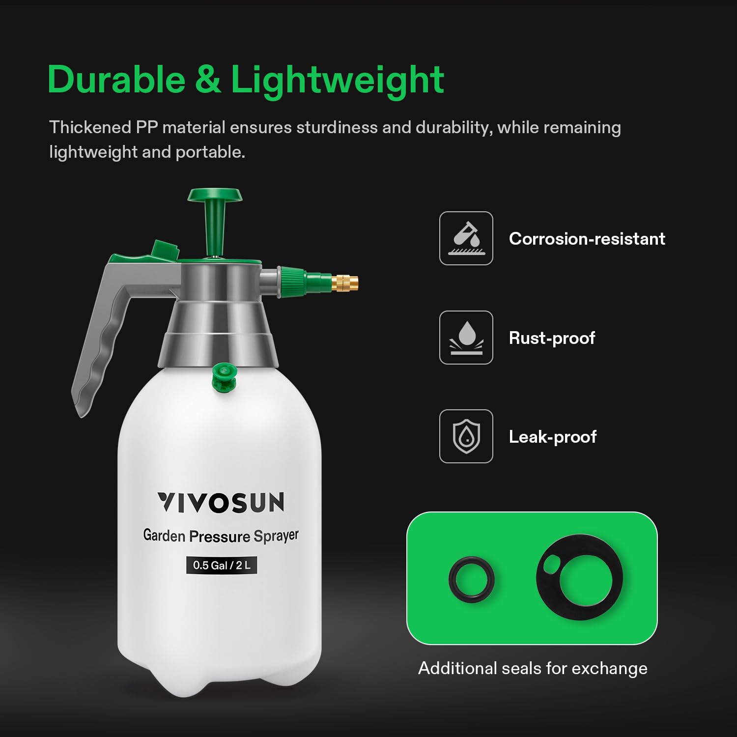 VIVOSUN 2L Pump Sprayer in a garden setting