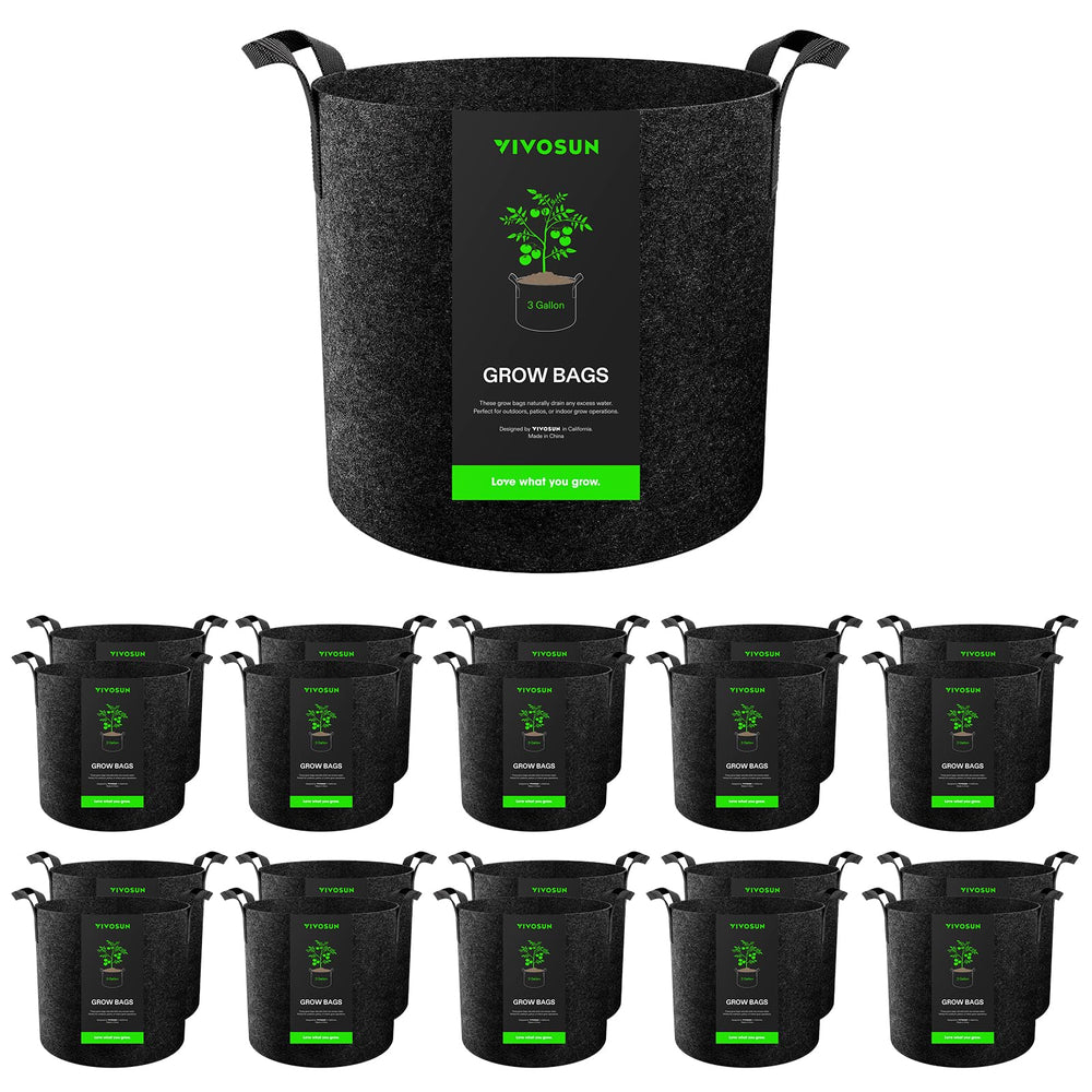 VIVOSUN 3 Gallon Fabric Grow Bag front view with handles