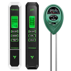 VIVOSUN 3-in-1 Soil Meter front view with LCD display
