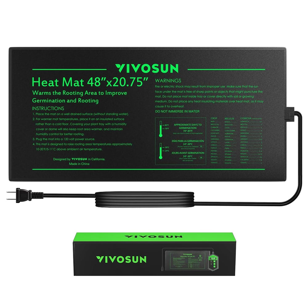 VIVOSUN 48" x 20.75" waterproof seedling heat mat front view