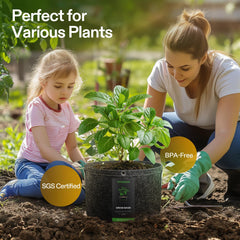VIVOSUN 5-Pack of 7 Gallon Grow Bags displayed together
