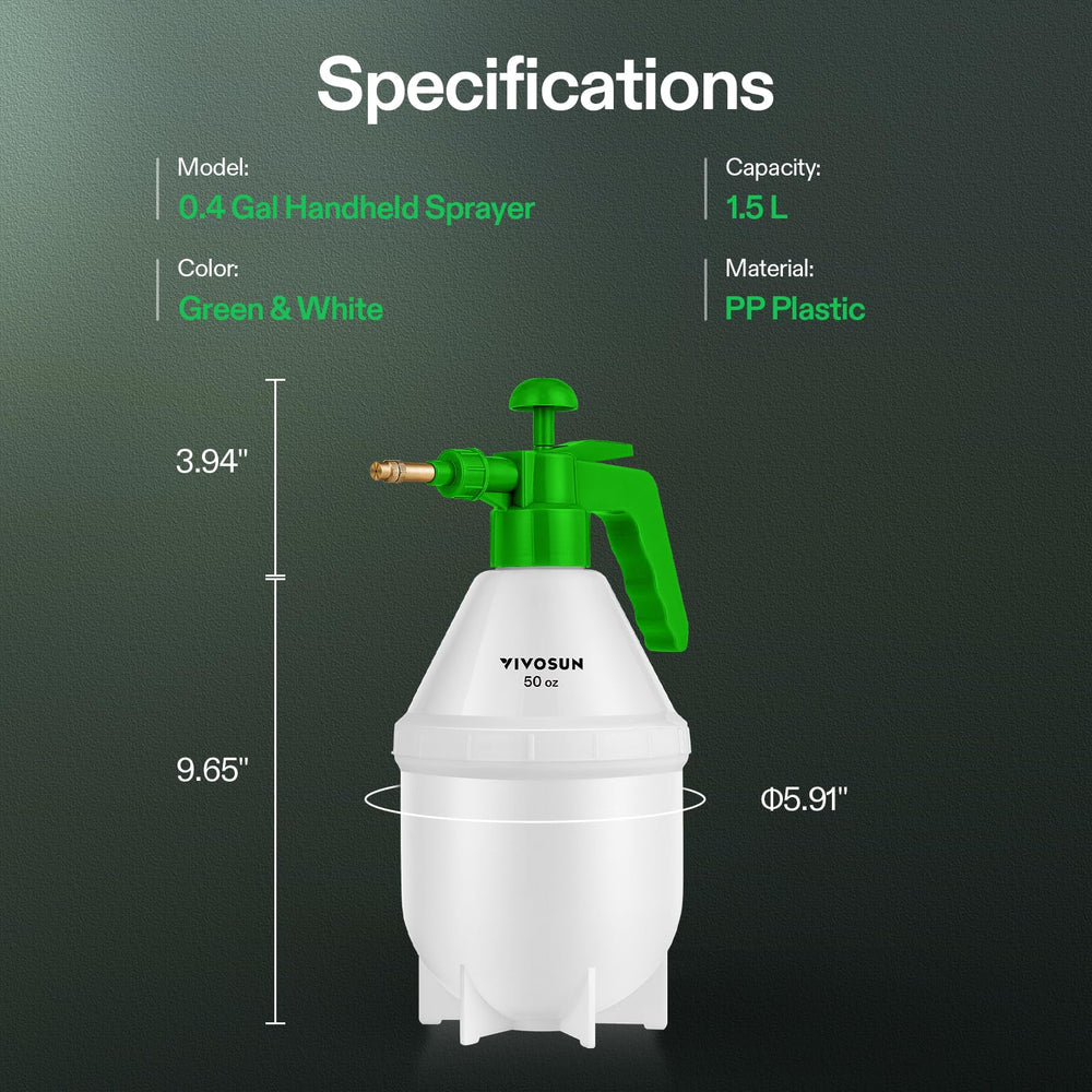 VIVOSUN 50oz Pump Sprayer packaging with accessories included