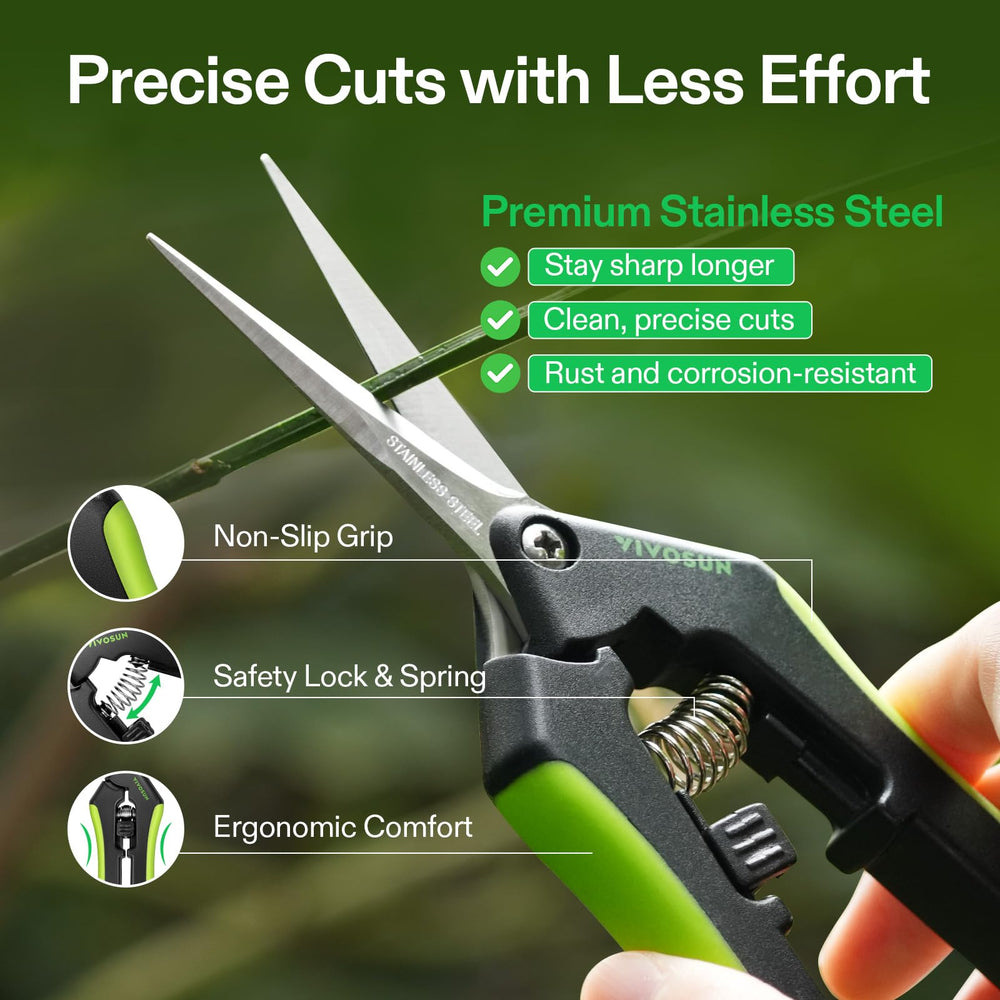 VIVOSUN 6.5 Inch garden scissors in use trimming plants