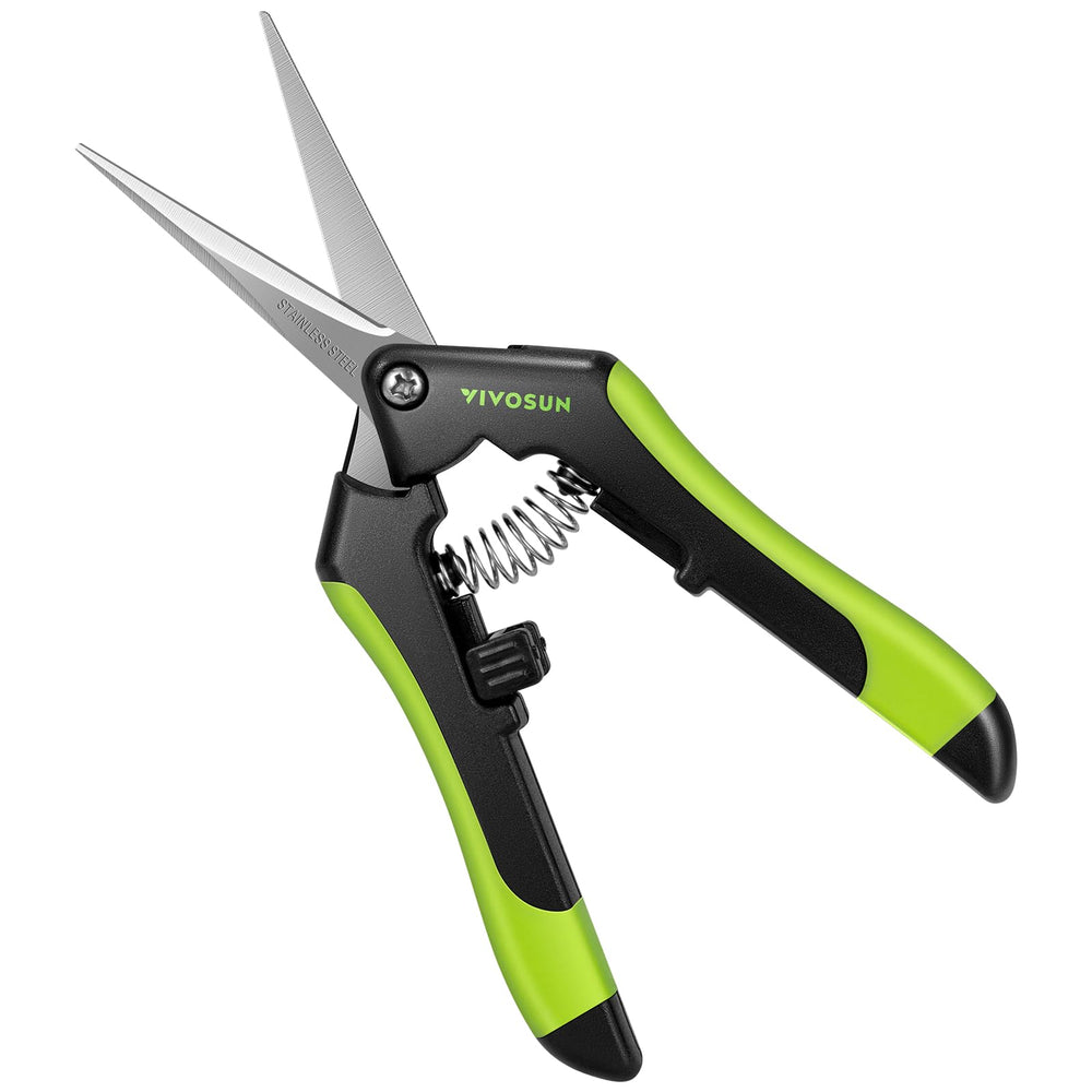 VIVOSUN 6.5 Inch Gardening Scissors front view with stainless steel blades