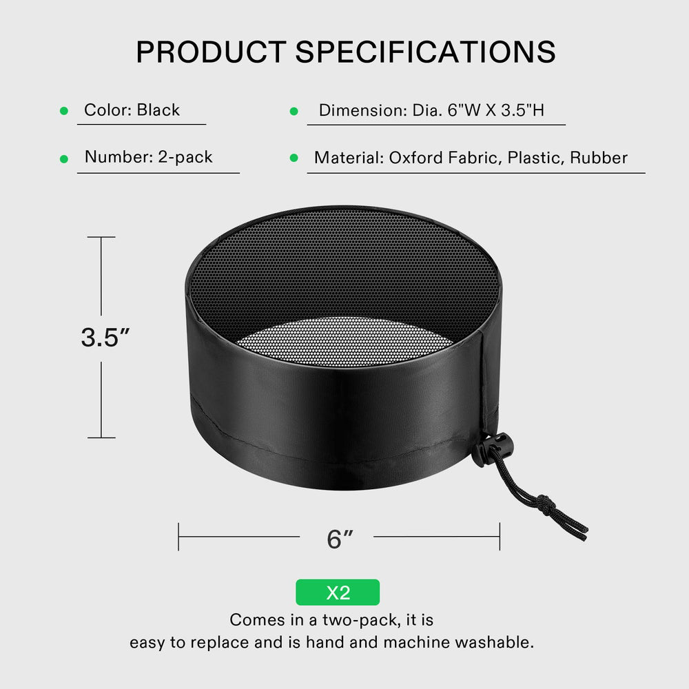 VIVOSUN 6 Inch Grow Tent Vent Cover black fabric material