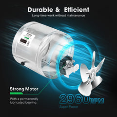 VIVOSUN 6" Inline Fan mounted in a workshop for ventilation