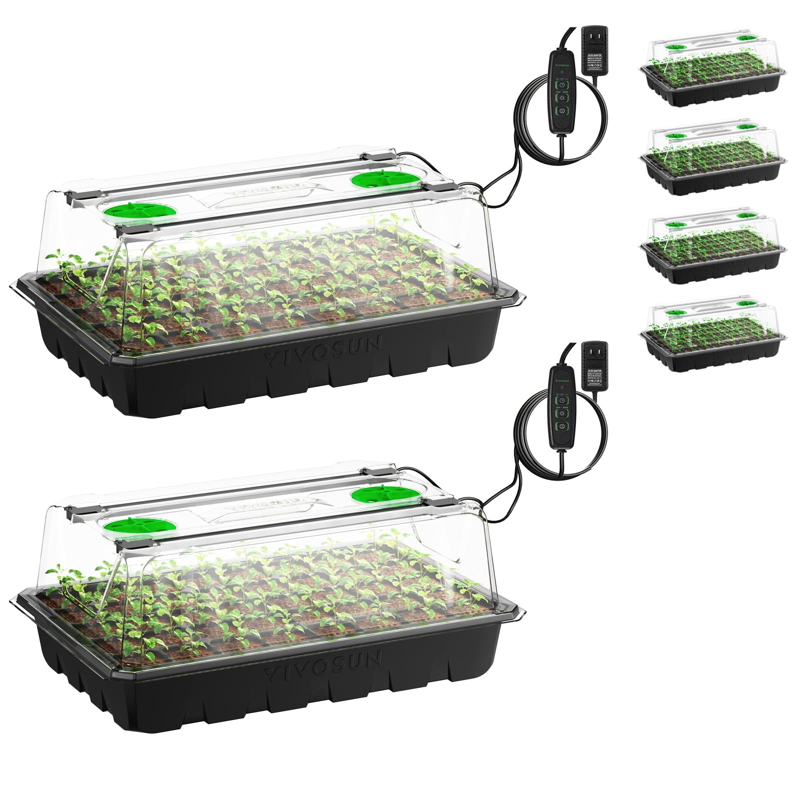 VIVOSUN 6-Pack Seed Starter Kit with 240-cell tray and adjustable vents