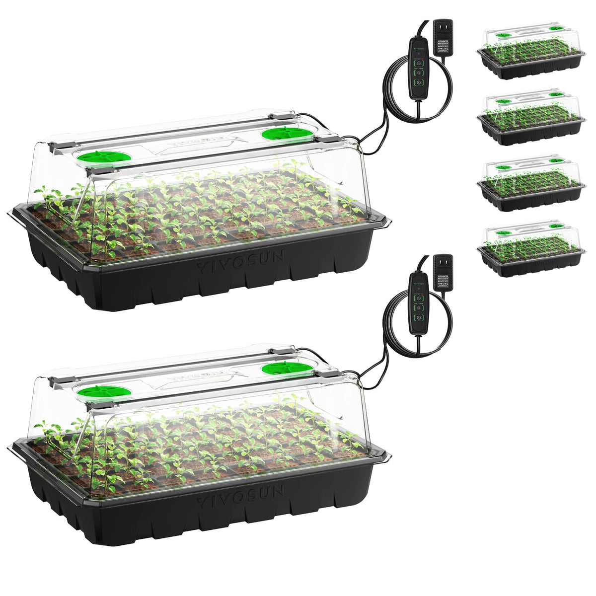VIVOSUN 6-Pack Seed Starter Kit with 240-cell tray and adjustable vents
