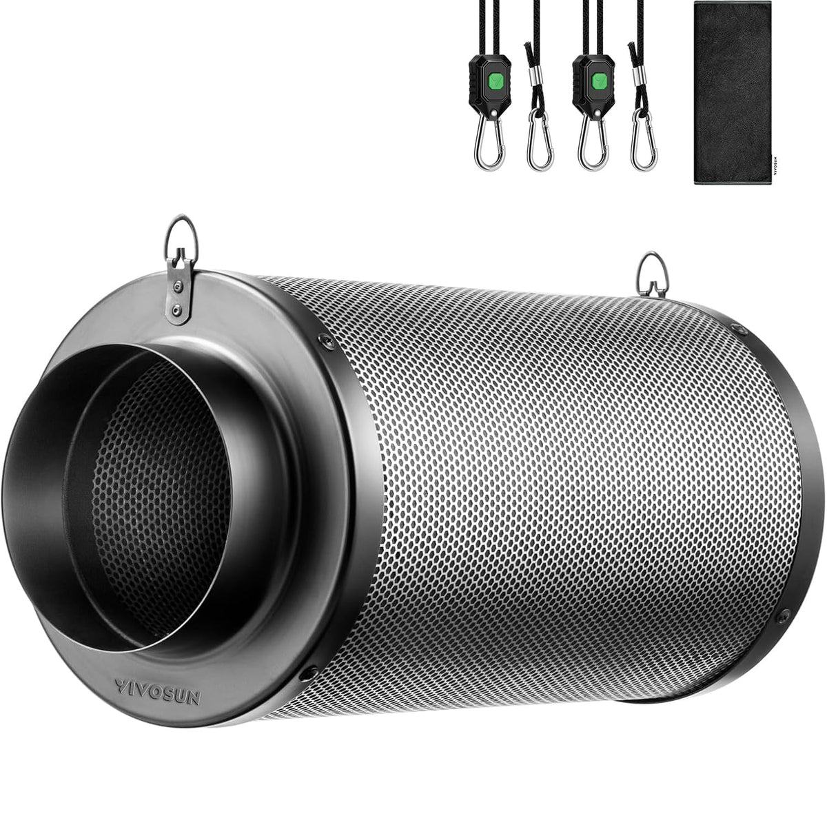 VIVOSUN 6" Pro Carbon Filter front view with black finish