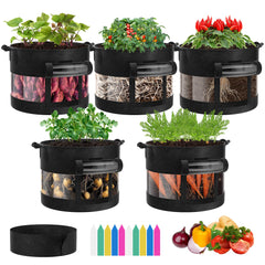 VIVOSUN 7 Gallon Potato Grow Bags front view with transparent harvest window