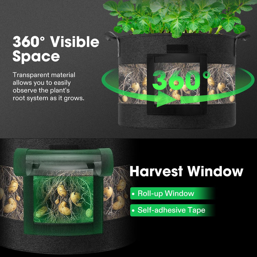 VIVOSUN 7 Gallon Potato Grow Bags showing reinforced handles