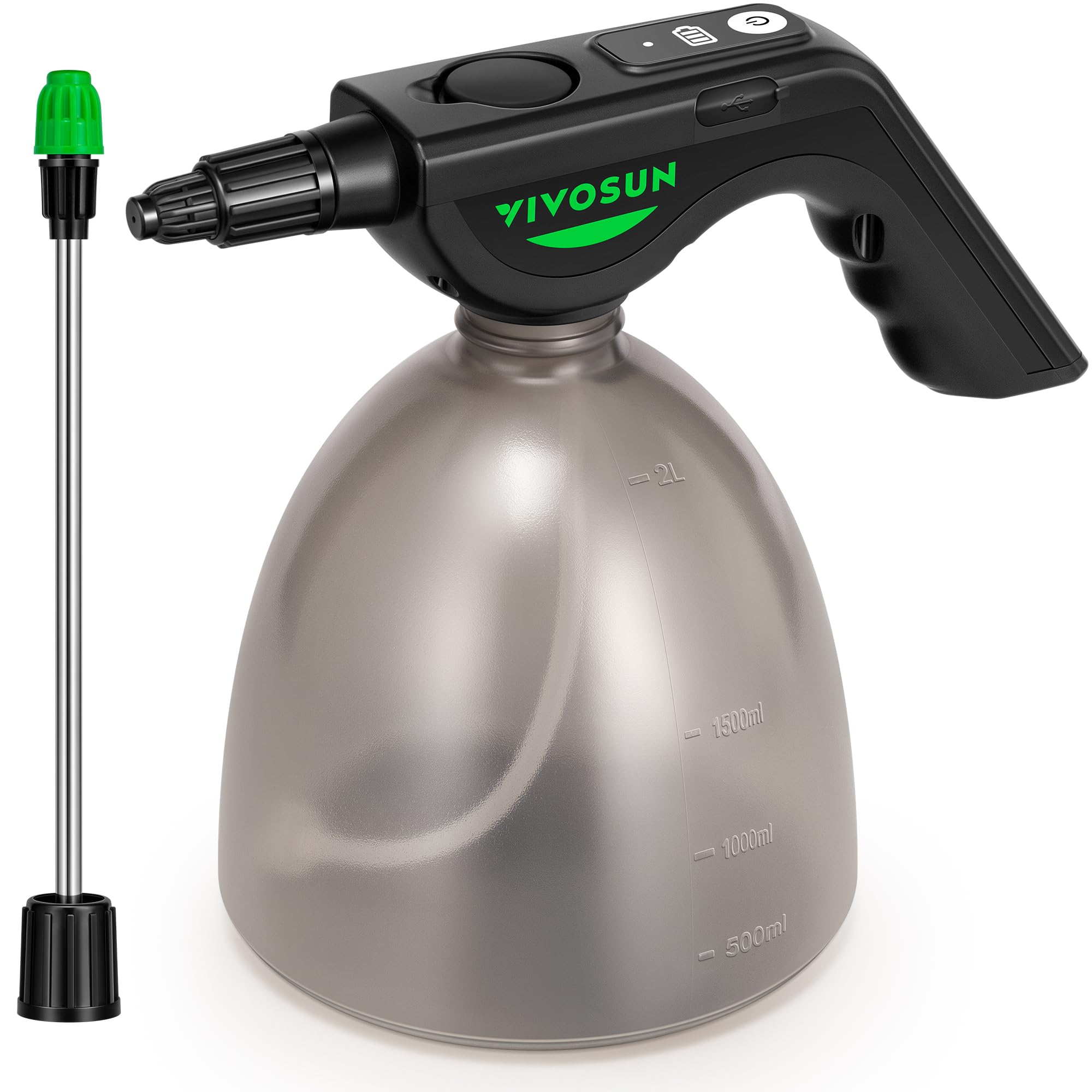 VIVOSUN 70oz Battery Powered Sprayer front view with extension rod