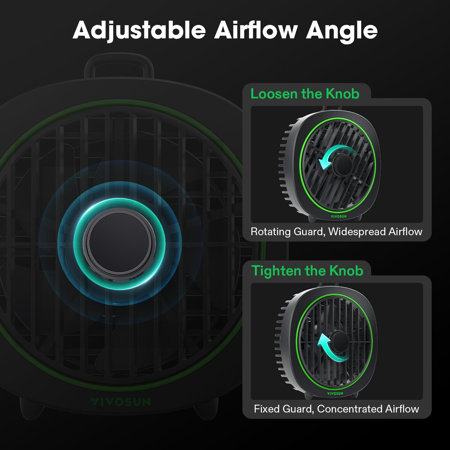 VIVOSUN AeroWave D4 Fan with airflow angle adjustment knob