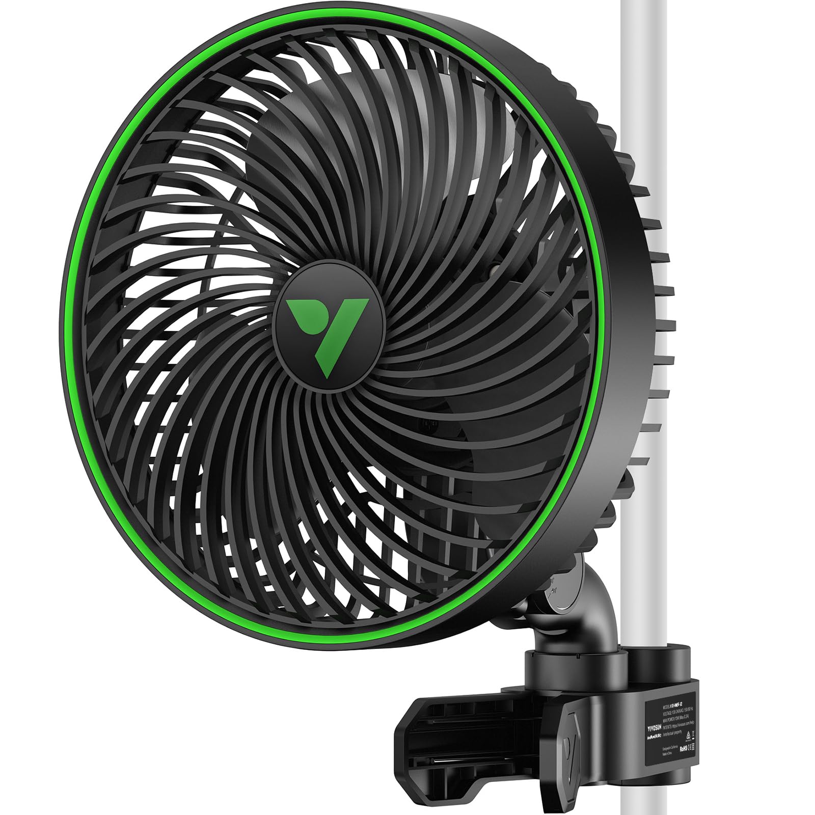 VIVOSUN AeroWave E6 Gen2 Clip Fan front view