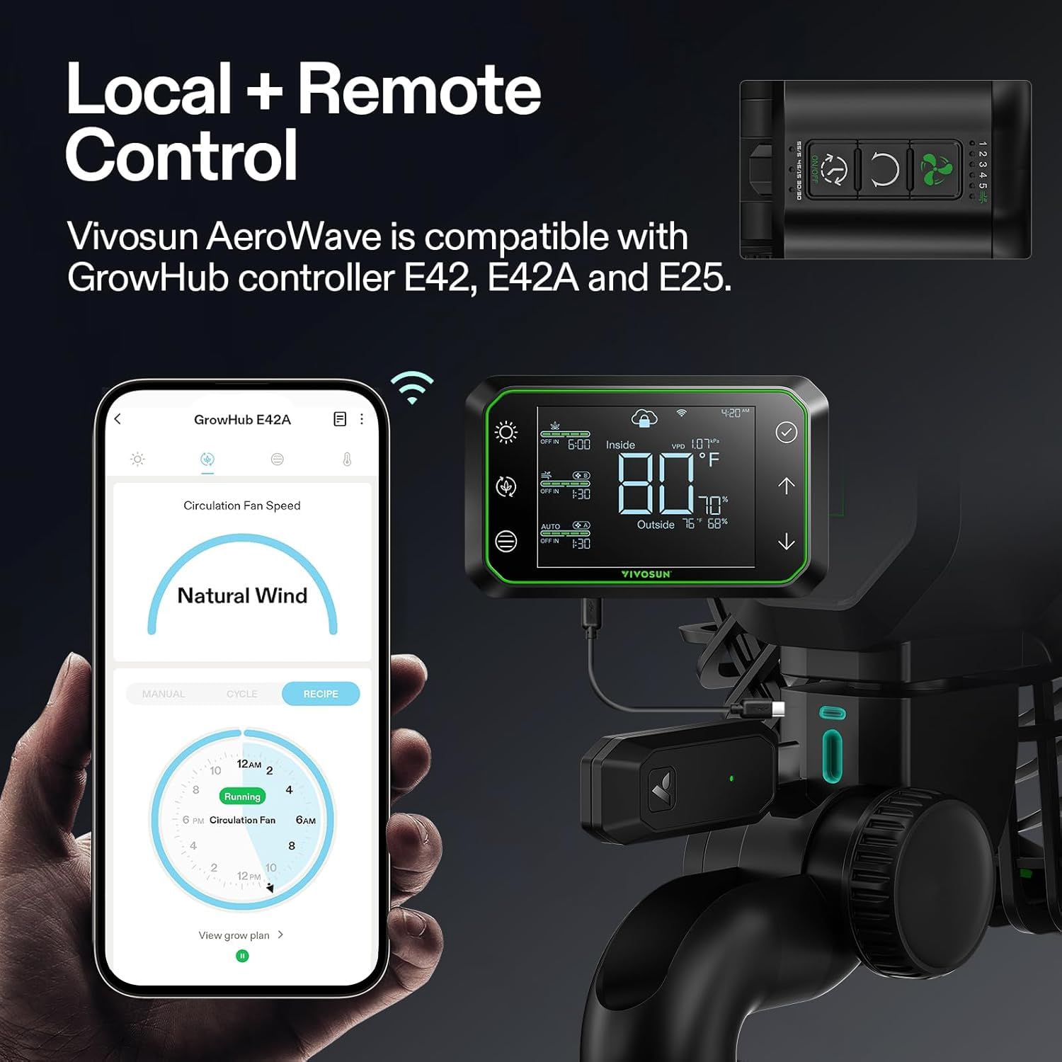 VIVOSUN AeroWave E6 Gen2 Clip Fan with oscillation feature