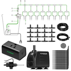 VIVOSUN Automatic Drip Irrigation Kit components layout