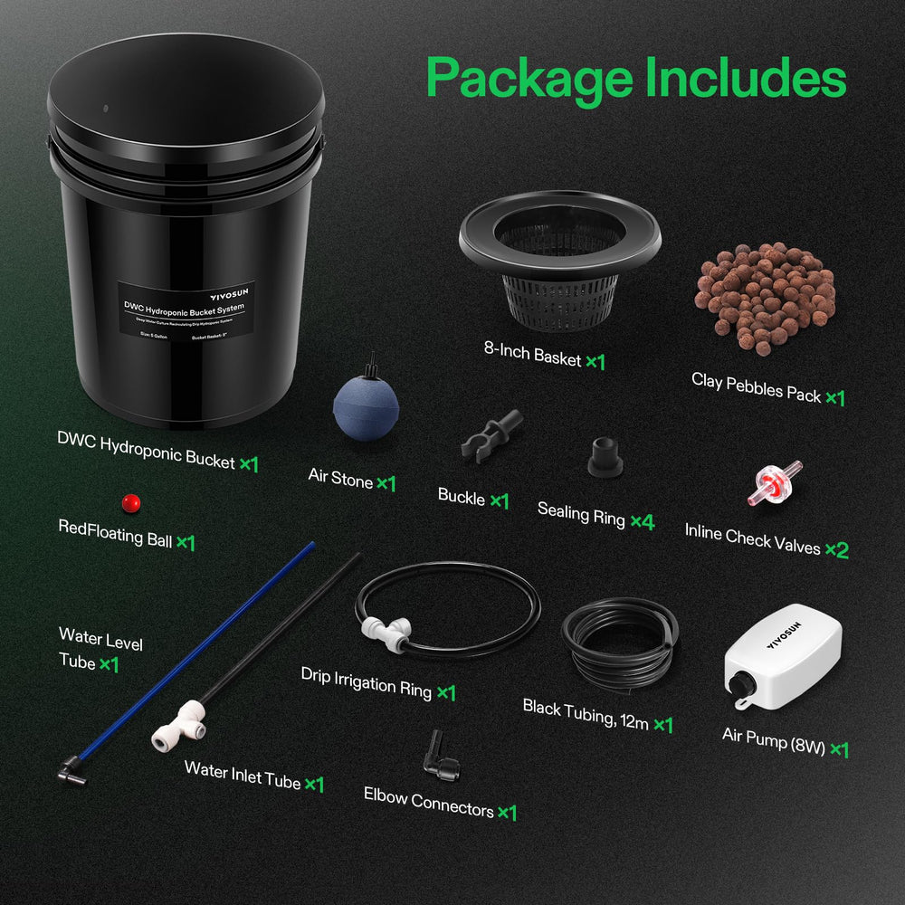 VIVOSUN DWC Hydroponics Grow System with instruction booklet