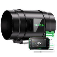VIVOSUN G8 8" Inline Fan front view with control panel