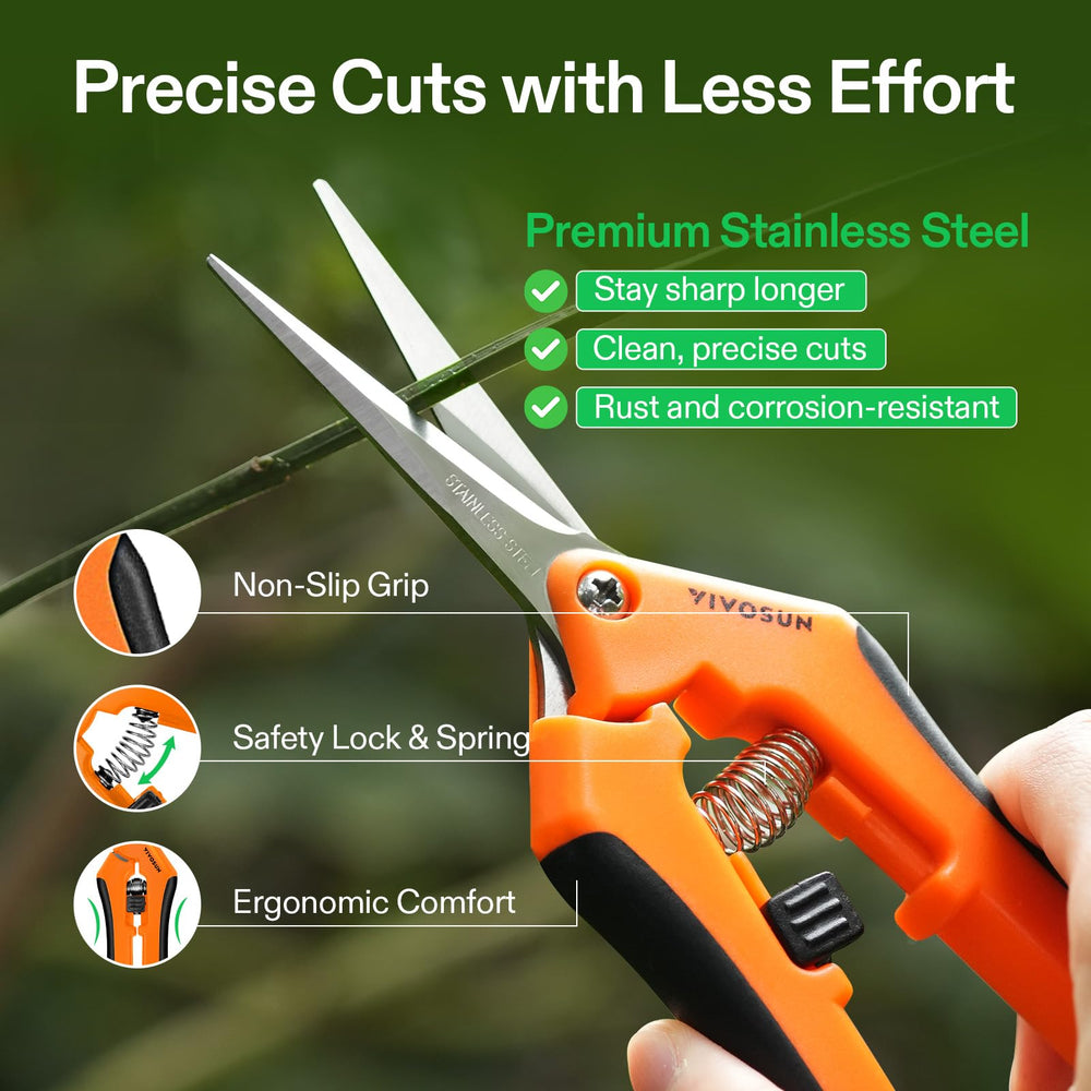 VIVOSUN Garden Scissors in use on flower plants