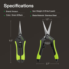 VIVOSUN Gardening Scissors with locking mechanism in closed position