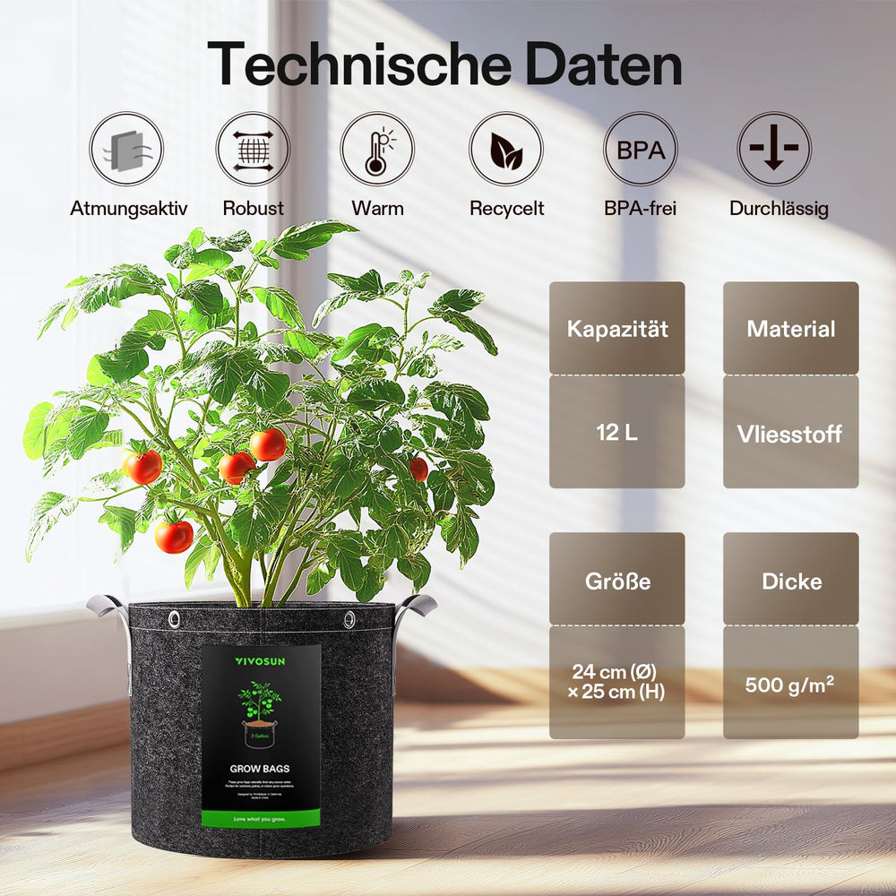 VIVOSUN grow bag showing built-in metal rings for plant training