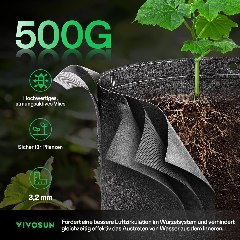 VIVOSUN grow bag with plants growing inside