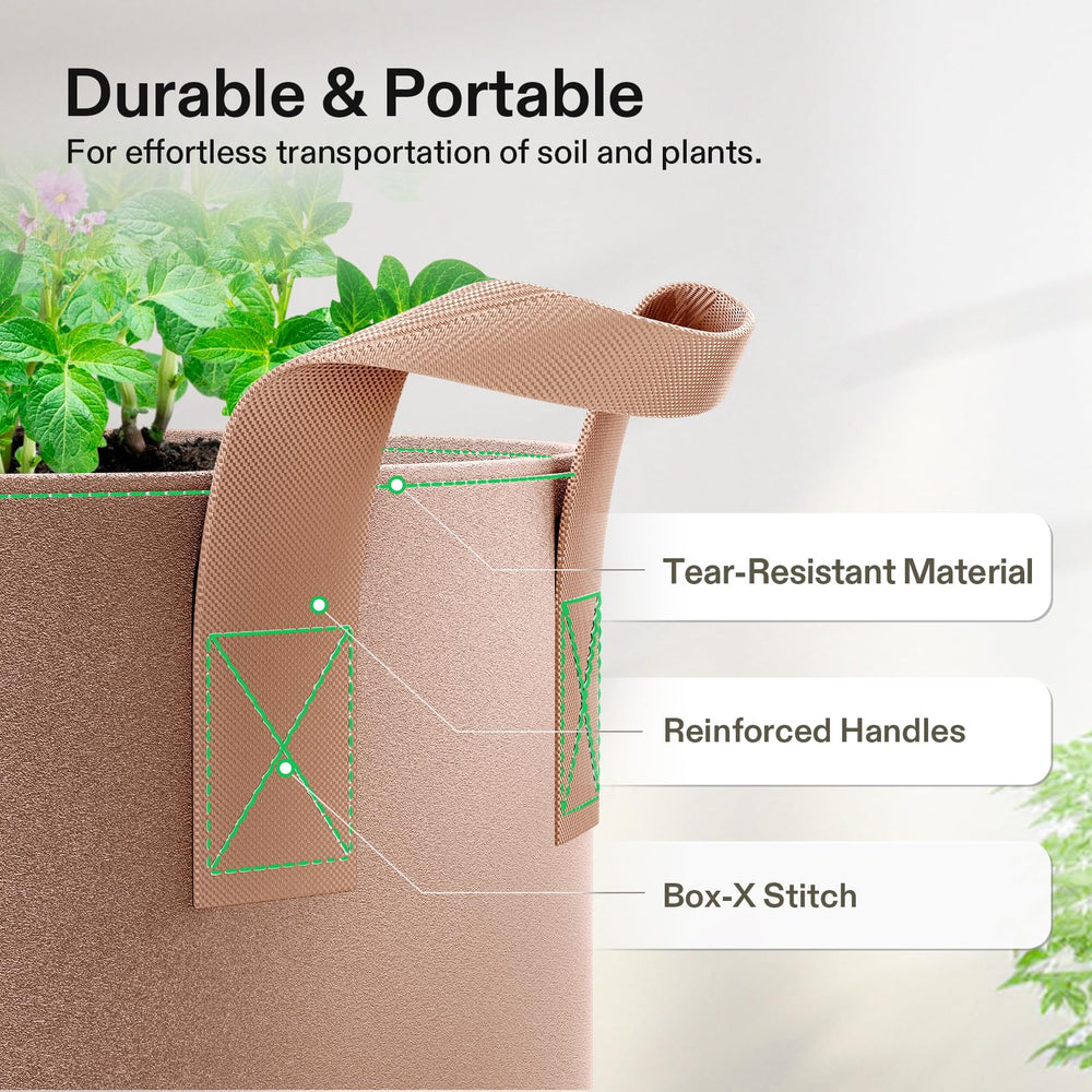 VIVOSUN grow bags showing effective drainage
