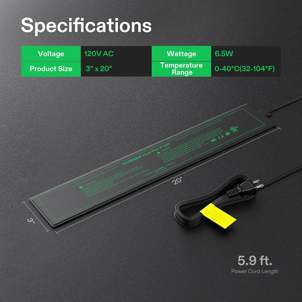 VIVOSUN heat mat packaging and specifications