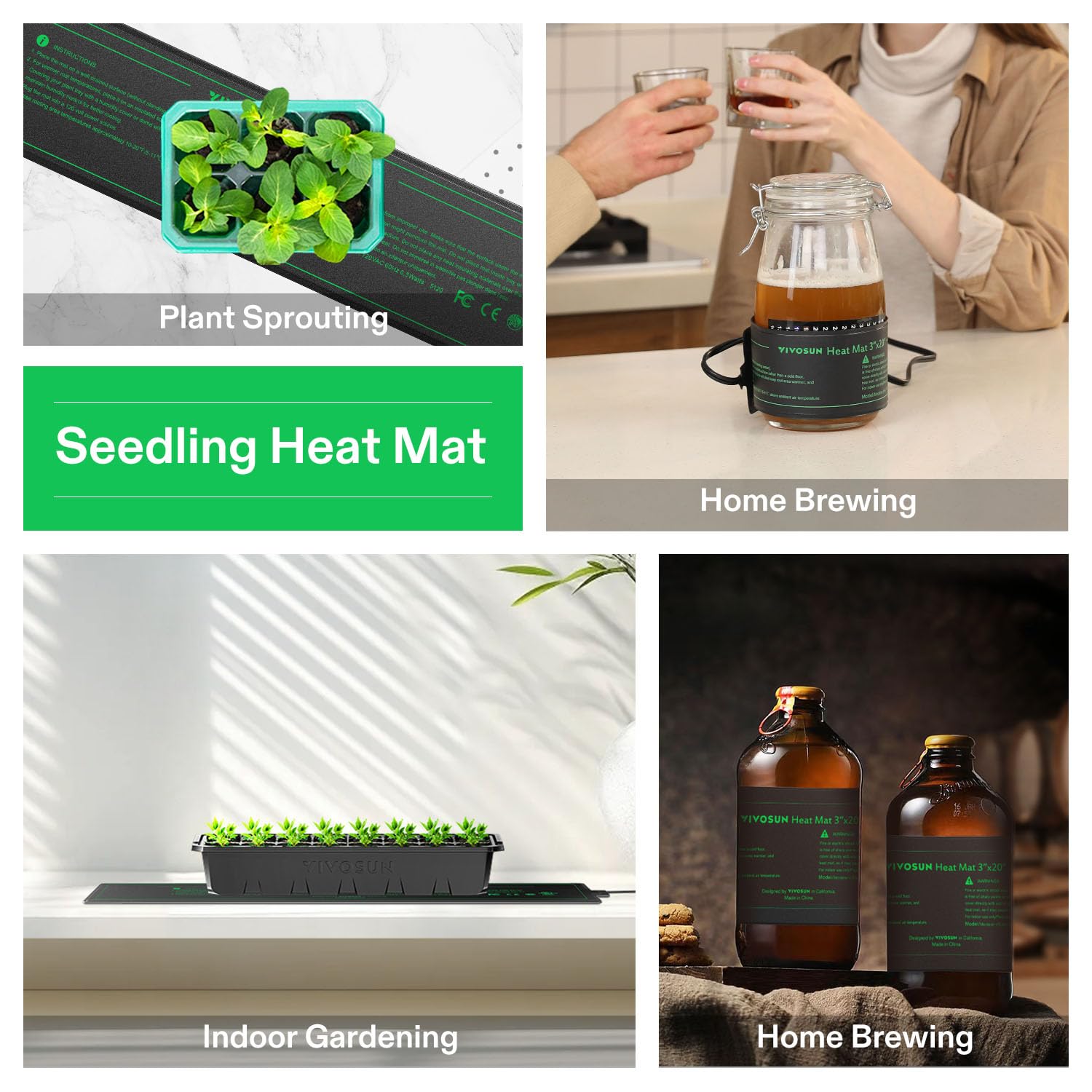 VIVOSUN heat mat showing far-infrared heating technology