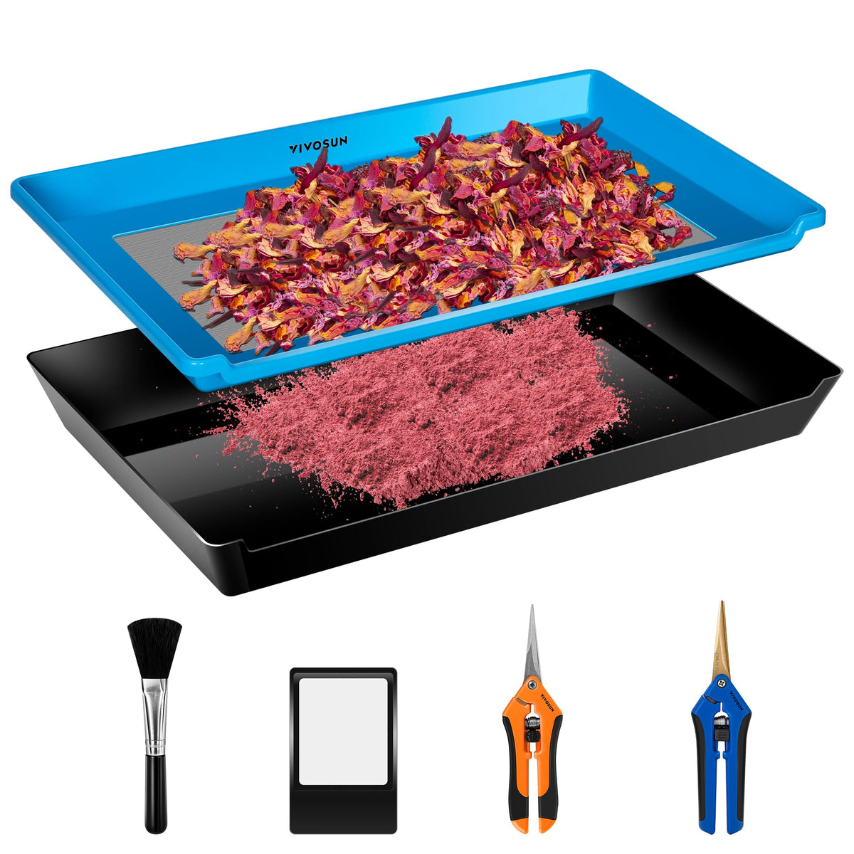 VIVOSUN Heavy Duty Trimming Tray Set with blue design
