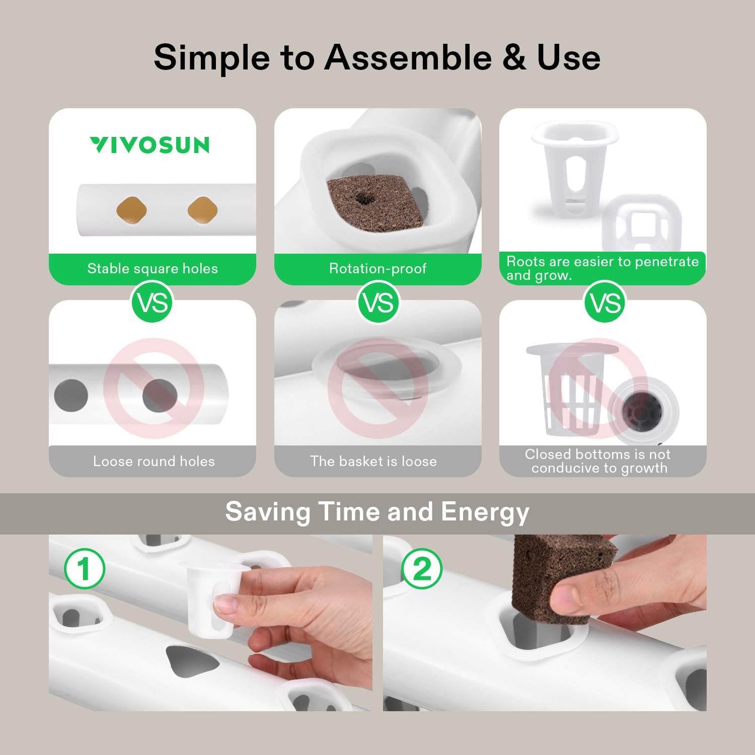 VIVOSUN Hydroponic Grow Kit in indoor garden setting