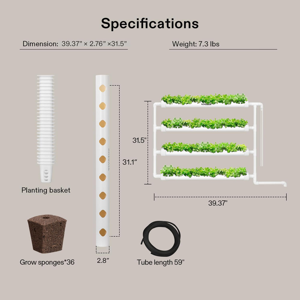 VIVOSUN Hydroponic Grow Kit mounted on wall with plants