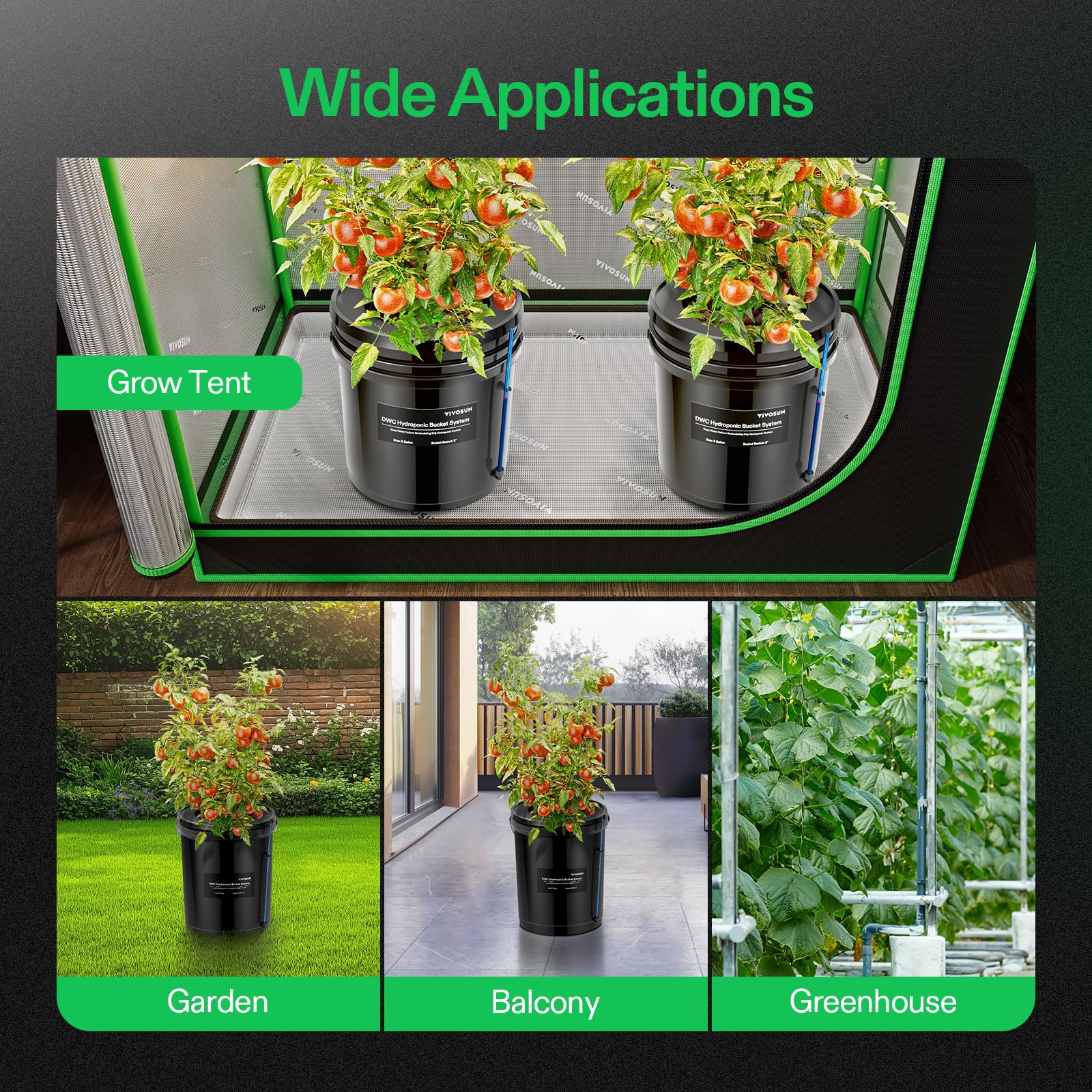 VIVOSUN hydroponic system parts including clay pebbles