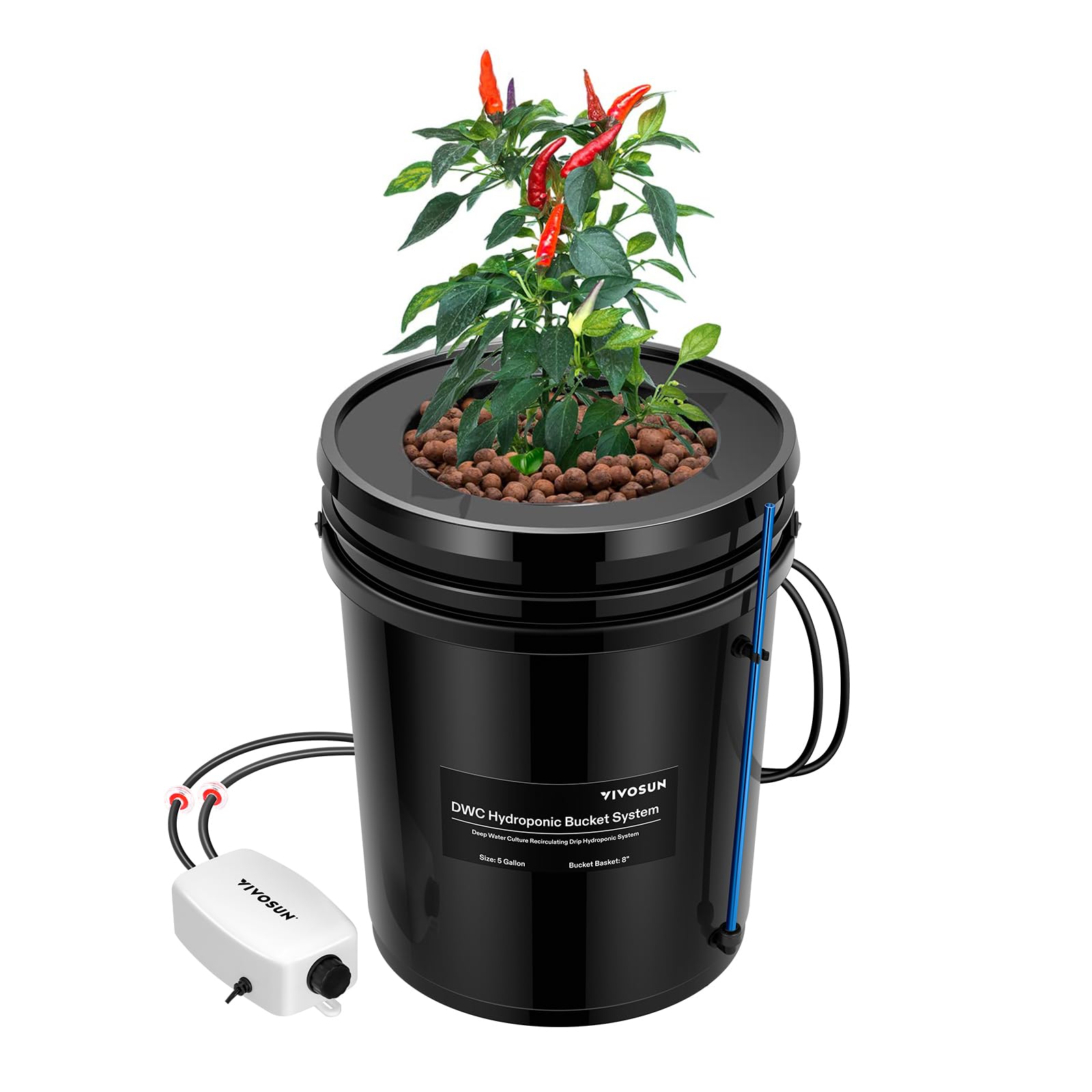 VIVOSUN Hydroponics Grow System 1 Bucket with Top Drip Kit