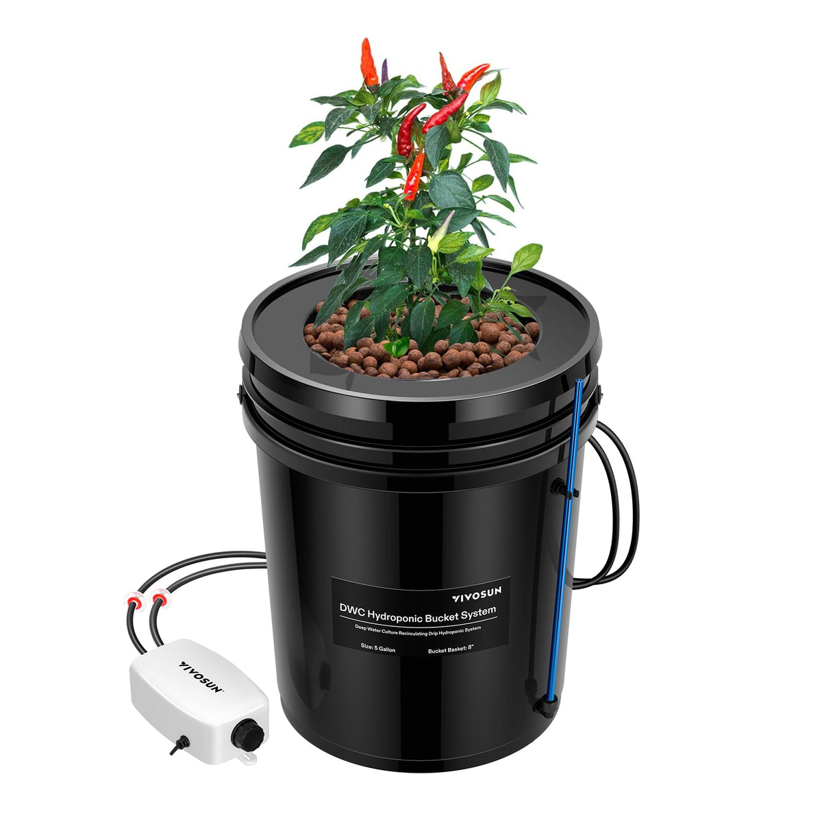 VIVOSUN Hydroponics Grow System 1 Bucket with Top Drip Kit