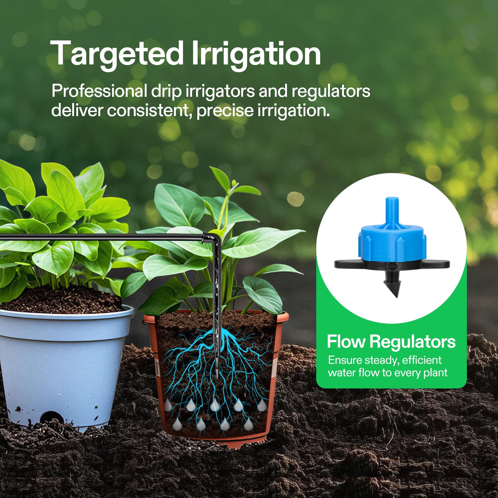 VIVOSUN irrigation components including drip arrows and regulator