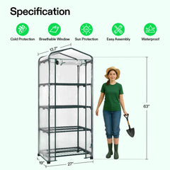 VIVOSUN Mini Greenhouse side view showcasing wheels and door