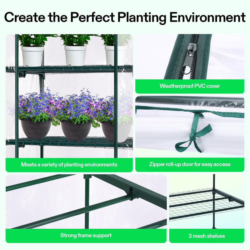 VIVOSUN Mini Greenhouse with plants inside