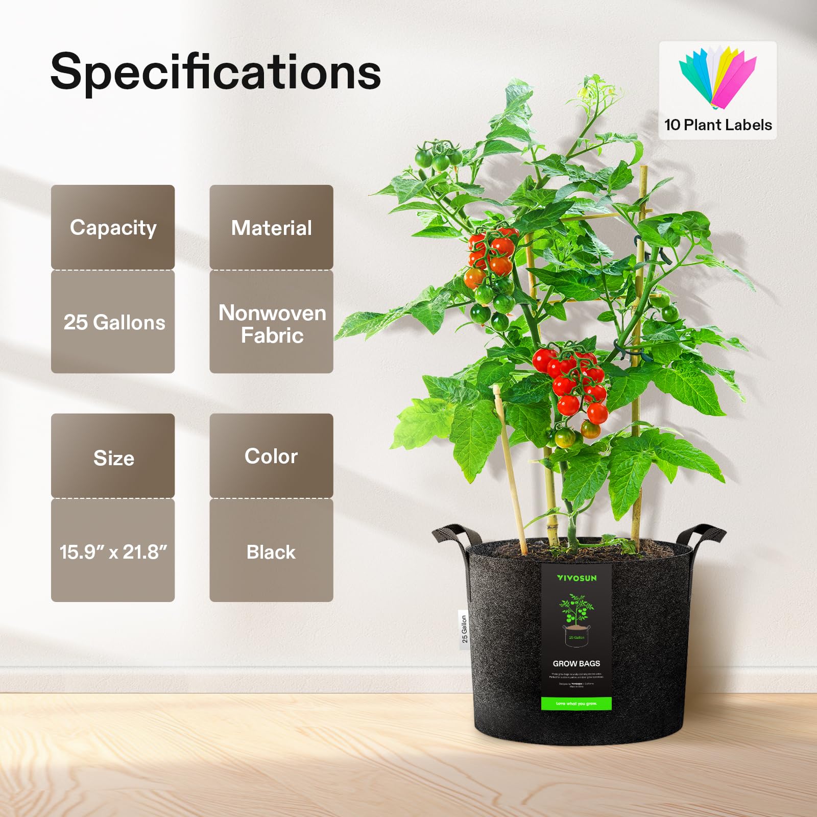 VIVOSUN plant stand included with grow bags