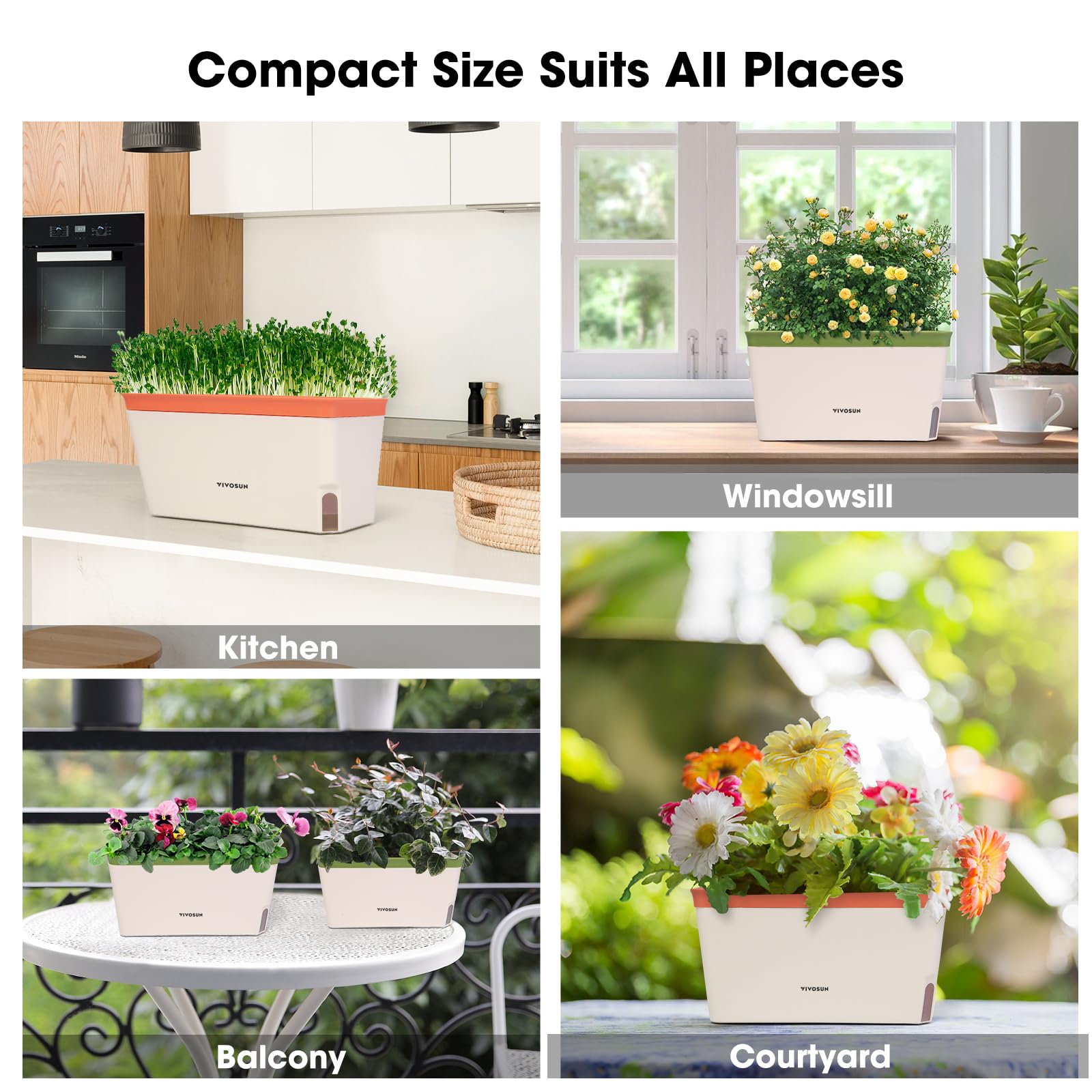 VIVOSUN planter showcasing contemporary design and labels