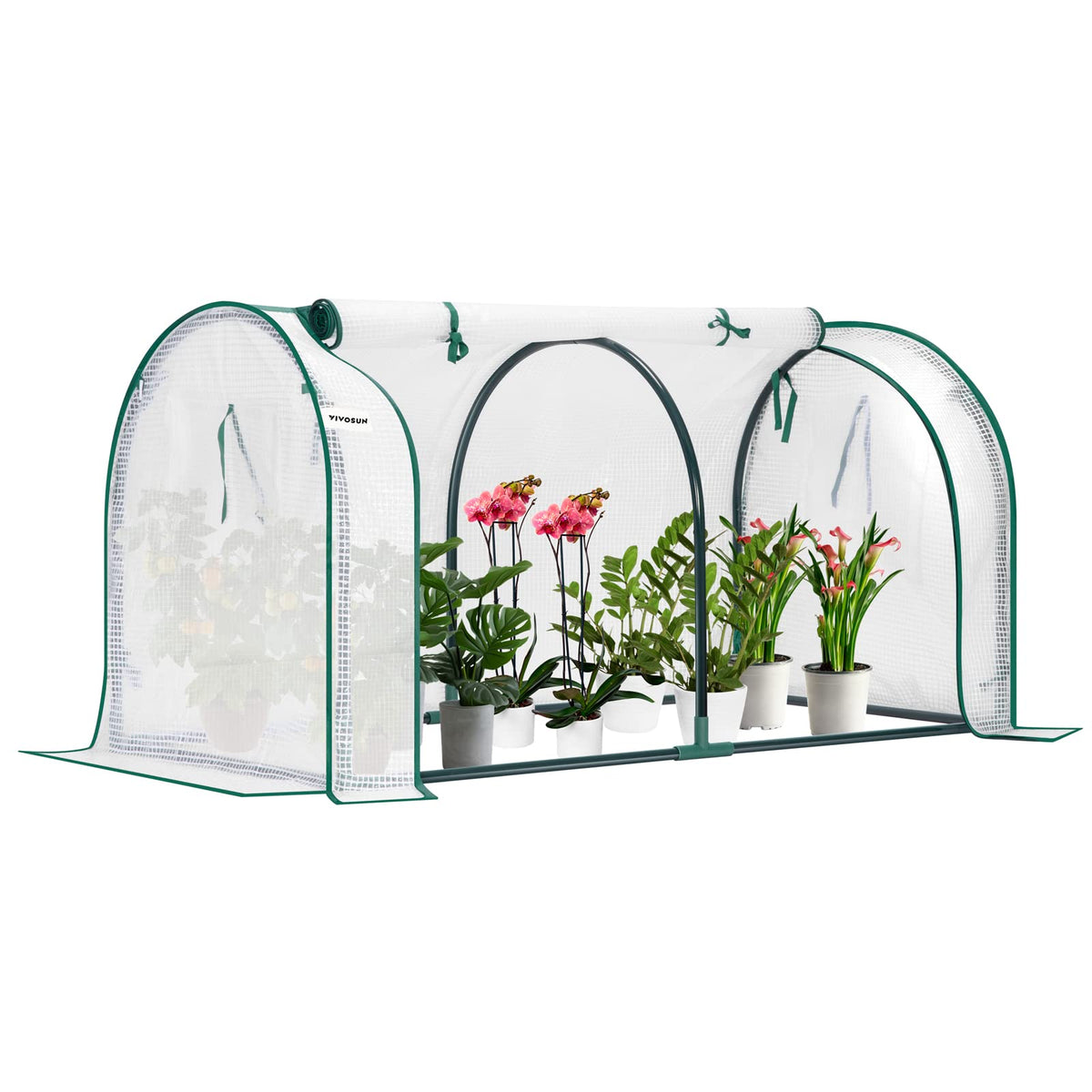 VIVOSUN Portable Mini Greenhouse front view with zippered door
