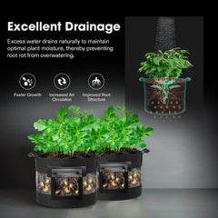 VIVOSUN Potato Grow Bags in a garden setting with plants