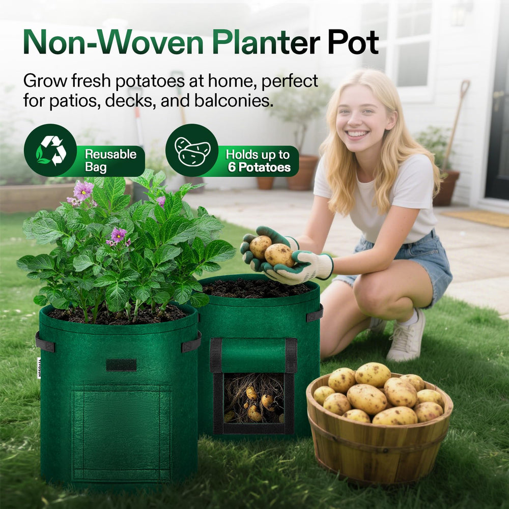 VIVOSUN Potato Grow Bags stacked for easy storage