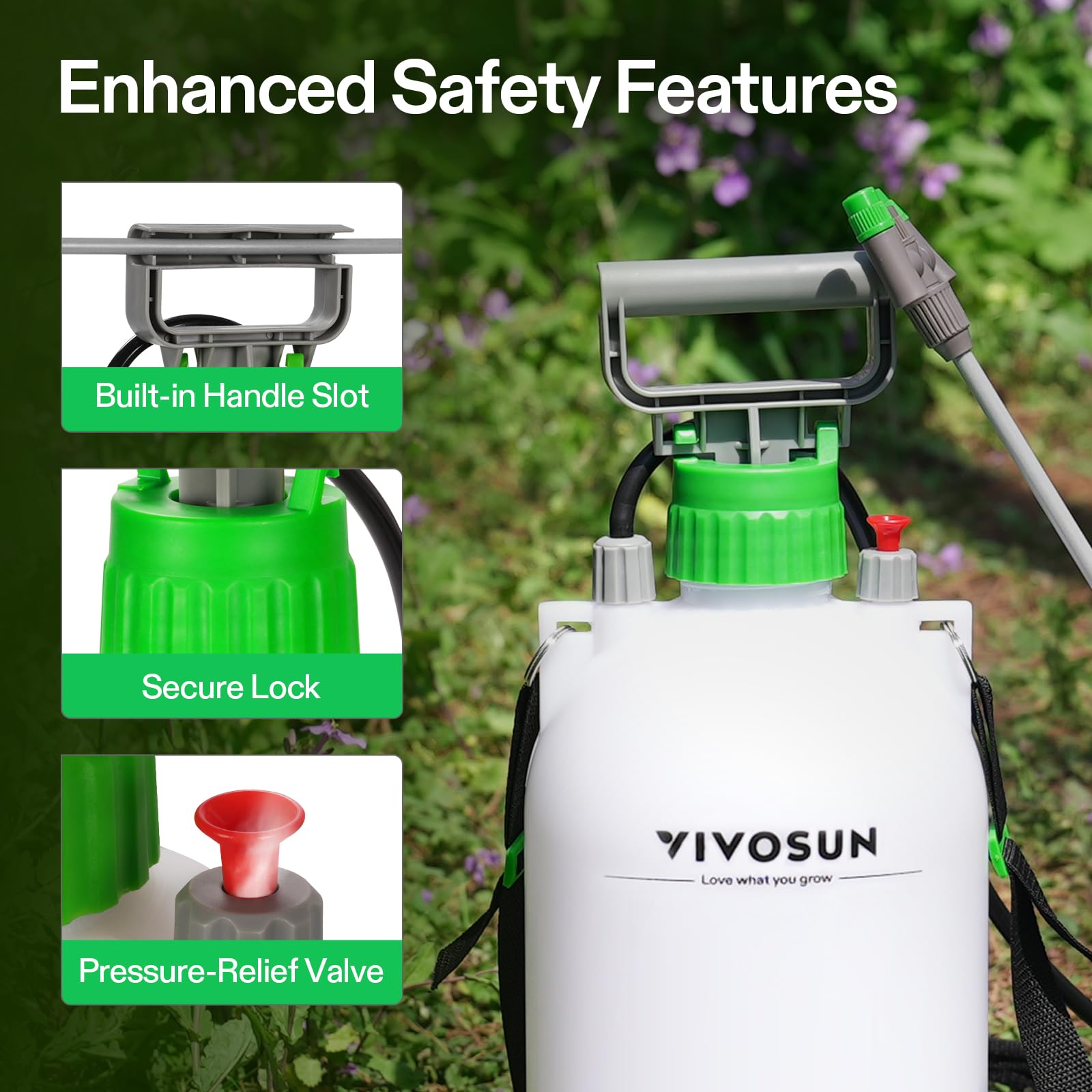 VIVOSUN Pump Sprayer 22.2 inch wand and 50 inch hose