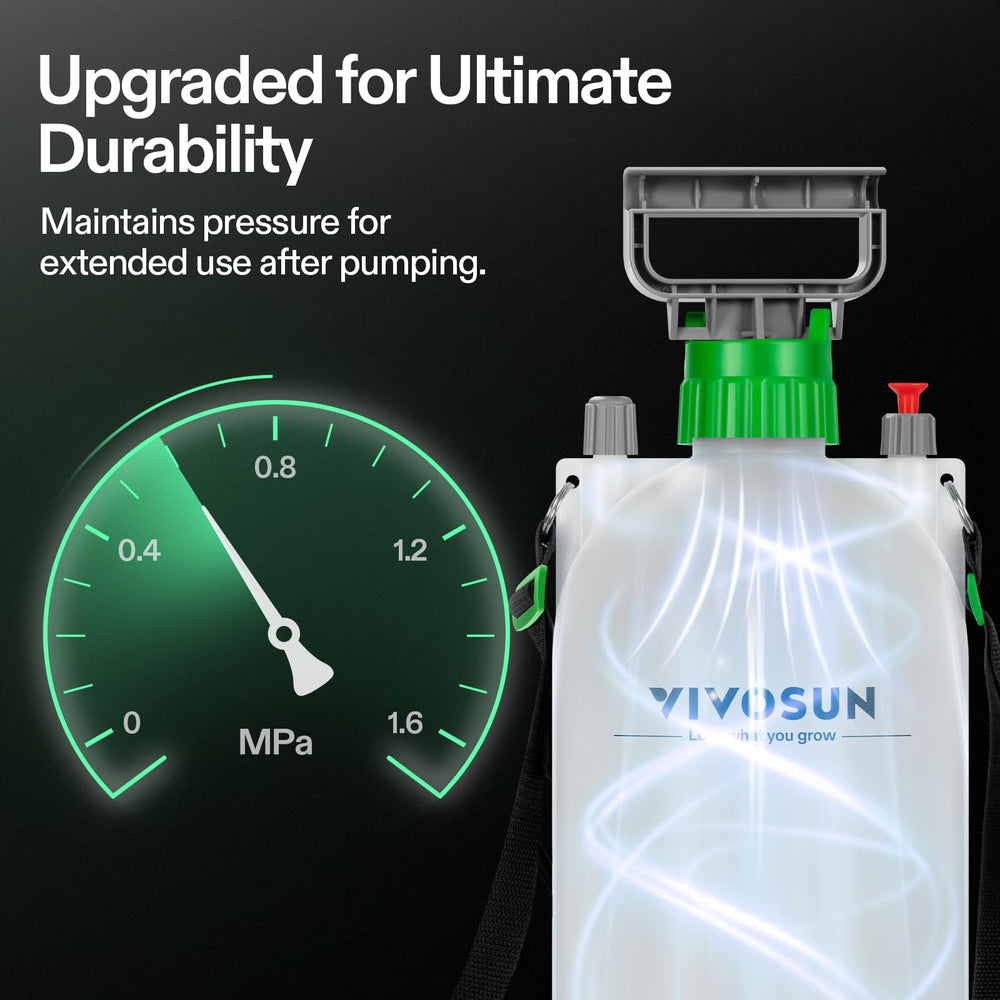 VIVOSUN Pump Sprayer ergonomic handle and shoulder strap