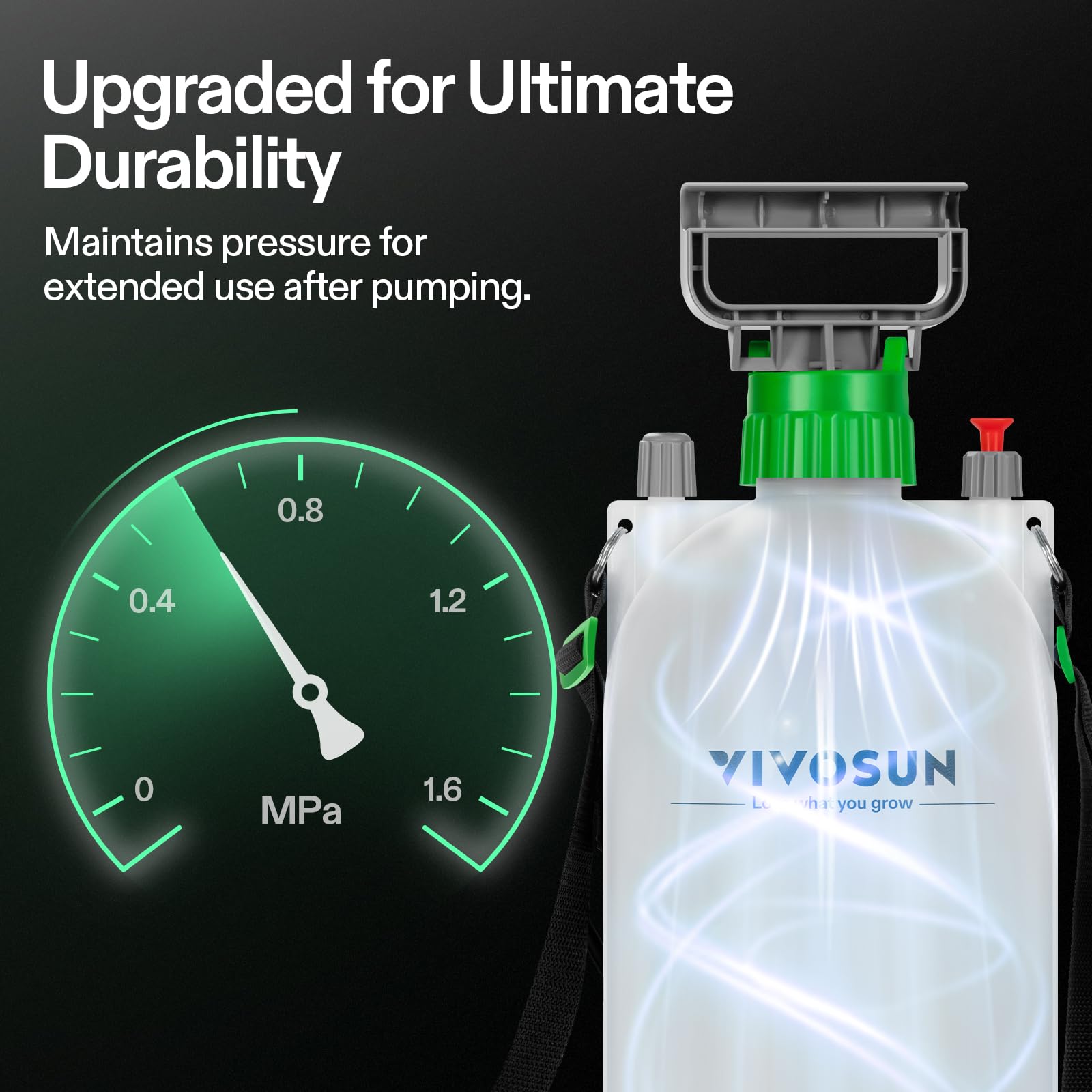 VIVOSUN Pump Sprayer with shoulder strap in use