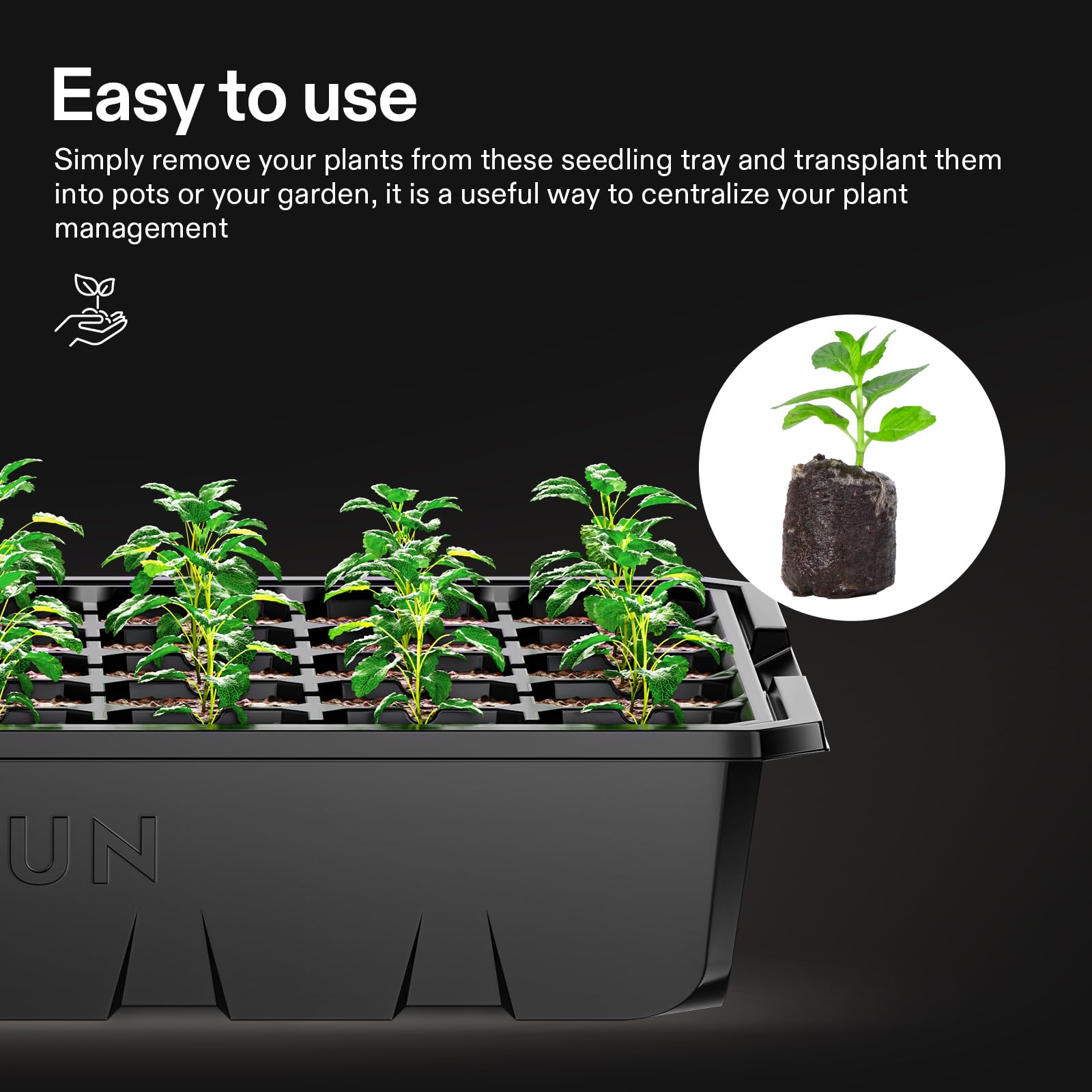 VIVOSUN seed starter kit dimensions and materials displayed