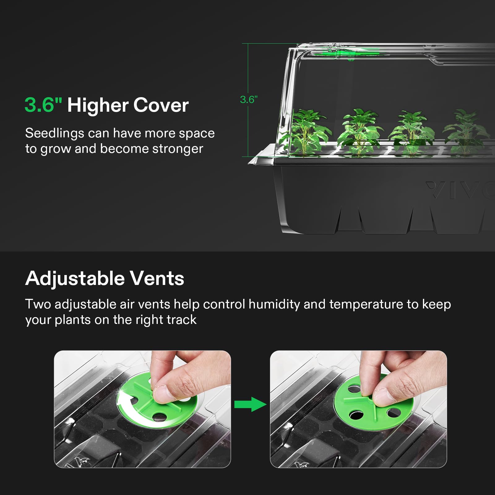 VIVOSUN seed starter kit with higher cover for seedling growth